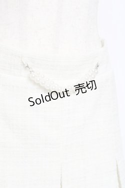 画像3: DearMyLoveRose / パールチェーンツイードプリーツスカート 3L アイボリー Y-25-10-28-137-EL-SK-SZ-ZY