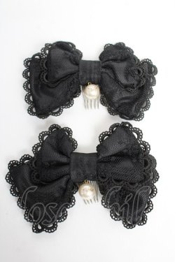 画像1: Angelic Pretty / Dollyロゴパールコーム  黒 Y-25-10-28-018-AP-AC-SZ-ZY