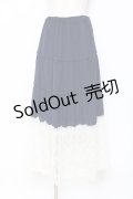 axes femme / 裾レースティアードスカート M 紺 Y-25-10-28-140-AX-SK-SZ-ZI