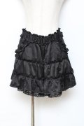 axes femme / サテンフリルキュロット M 黒 Y-25-10-28-142-AX-PA-SZ-ZY