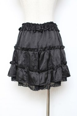 画像2: axes femme / サテンフリルキュロット M 黒 Y-25-10-28-142-AX-PA-SZ-ZY