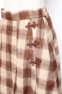 画像3: axes femme POETIQUE / チャイナボタンタックスカート M 茶 Y-25-10-28-144-AX-SK-SZ-ZY