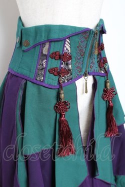 画像4: Ozz oneste / 雪化憧コルセットスカート  グリーン×紫 Y-25-10-28-146-OO-SK-SZ-ZY