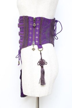 画像2: Ozz oneste / ポーチ付きチャイナコルセット  紫 Y-25-10-28-147-OO-SK-SZ-ZY