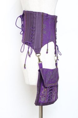 画像4: Ozz oneste / ポーチ付きチャイナコルセット  紫 Y-25-10-28-147-OO-SK-SZ-ZY