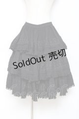 Hoshibako Works / 七色ワルツチュールフリルアンダースカート  黒 Y-25-10-28-149-LO-SK-SZ-ZY