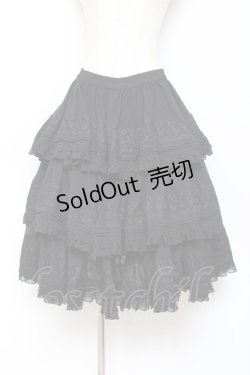 画像1: Hoshibako Works / 七色ワルツチュールフリルアンダースカート  黒 Y-25-10-28-149-LO-SK-SZ-ZY