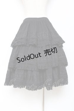 画像2: Hoshibako Works / 七色ワルツチュールフリルアンダースカート  黒 Y-25-10-28-149-LO-SK-SZ-ZY