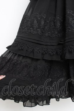 画像3: Hoshibako Works / 七色ワルツチュールフリルアンダースカート  黒 Y-25-10-28-149-LO-SK-SZ-ZY