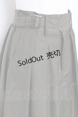 画像3: F i.n.t / サイドバックルベルトタックスカート F グリーン Y-25-10-28-150-CA-SK-SZ-ZY