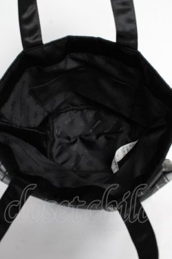 画像3: Maison de FLEUR / チェックリボンサテントートバッグ F ブラック Y-25-10-28-043-LO-BG-SZ-ZY