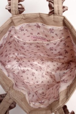 画像3: Maison de FLEUR / レースサテンフリルハンドルトートプチ F ベージュ Y-25-10-28-044-LO-BG-SZ-ZY