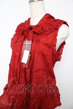 画像3: PINK HOUSE / クマワッペンフード付きノースリーブベスト/ブラウス F 赤 Y-25-10-31-026-LO-BL-SZ-ZY