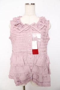 PINK HOUSE / フリル使いノースリーブブラウス F ラベンダー Y-25-10-31-027-LO-BL-AS-ZY