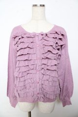 PINK HOUSE / フリルニットカーディガン F パープル Y-25-10-31-030-LO-TO-SZ-ZY