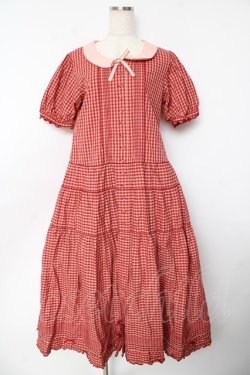 画像1: PINK HOUSE / カラーギンガムチェックワンピース F 赤 Y-25-10-31-054-LO-OP-AS-ZY