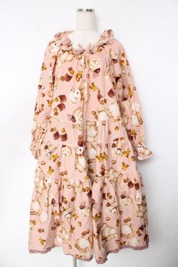 画像1: PINK HOUSE / ビターパンダプリントミディ丈ワンピース F ピンク Y-25-10-31-056-LO-SK-AS-ZY