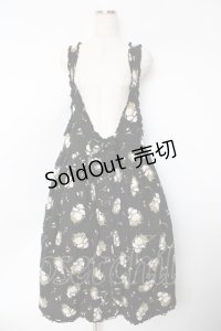 PINK HOUSE / ひな菊柄ジャンパースカート F 黒 Y-25-10-31-059-LO-OP-SZ-ZY