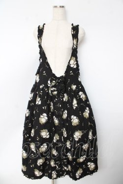 画像1: PINK HOUSE / ひな菊柄ジャンパースカート F 黒 Y-25-10-31-059-LO-OP-SZ-ZY