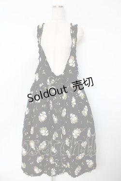 画像1: PINK HOUSE / ひな菊柄ジャンパースカート F 黒 Y-25-10-31-059-LO-OP-SZ-ZY