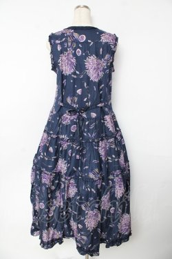 画像2: PINK HOUSE / ラベンダープリントノースリーブワンピース F 紺 Y-25-10-31-060-LO-OP-AS-ZY