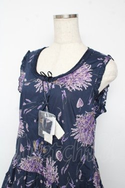 画像3: PINK HOUSE / ラベンダープリントノースリーブワンピース F 紺 Y-25-10-31-060-LO-OP-AS-ZY