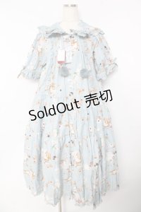 PINK HOUSE / クッキーラビッツプリントフード付きミディワンピース F サックス Y-25-10-31-067-LO-OP-AS-ZY