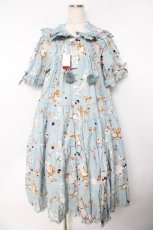 画像1: PINK HOUSE / クッキーラビッツプリントフード付きミディワンピース F サックス Y-25-10-31-067-LO-OP-AS-ZY (1)