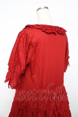 画像5: PINK HOUSE / Berry Rose刺繍入りパッチワーク風ワンピース F 赤 Y-25-10-31-069-LO-OP-AS-ZY