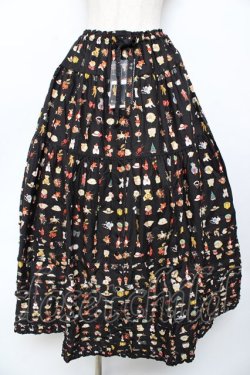 画像1: PINK HOUSE / Pink House Favoritesプリントスカート F 黒 Y-25-10-31-074-LO-SK-SZ-ZY