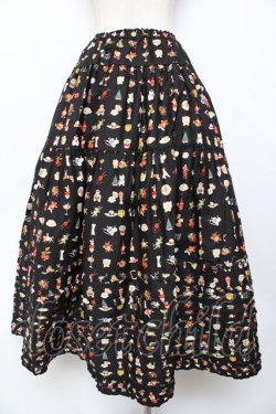 画像2: PINK HOUSE / Pink House Favoritesプリントスカート F 黒 Y-25-10-31-074-LO-SK-SZ-ZY