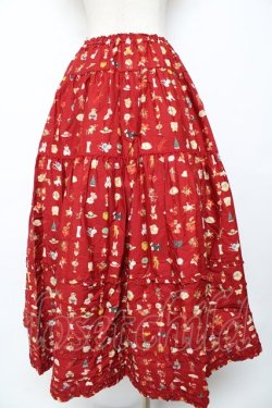 画像2: PINK HOUSE / Pink House Favoritesプリントスカート F 赤 Y-25-10-31-075-LO-SK-SZ-ZY