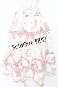 PINK HOUSE / Straw-berry Hatプリントパッチワークスカート F サックス Y-25-10-31-078-LO-SK-SZ-ZY