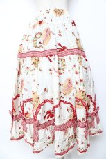 画像2: PINK HOUSE / Straw-berry Hatプリントパッチワークスカート F サックス Y-25-10-31-078-LO-SK-SZ-ZY (2)