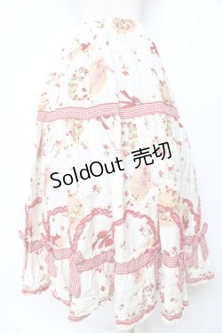 画像2: PINK HOUSE / Straw-berry Hatプリントパッチワークスカート F サックス Y-25-10-31-078-LO-SK-SZ-ZY