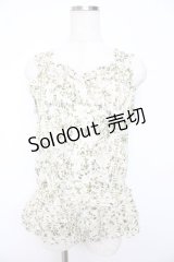 PINK HOUSE / White Cloverプリントノースリーブブラウス F ホワイト Y-25-10-31-080-LO-BL-AS-ZY