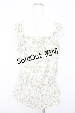 画像2: PINK HOUSE / White Cloverプリントノースリーブブラウス F ホワイト Y-25-10-31-080-LO-BL-AS-ZY