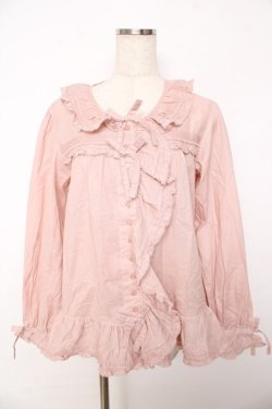 画像1: PINK HOUSE / ローンフリルオーバーブラウス F ピンク Y-25-10-31-025-LO-BL-AS-ZY