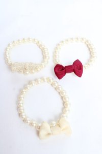 LOLITA / パールリボン3連ブレスレット   Y-25-11-01-001-LO-AC-SZ-ZY