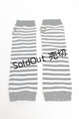 NOVESSEL / ボーダーアームカバー  黒×白 Y-25-11-01-008-PU-ZA-SZ-ZY