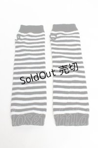 NOVESSEL / ボーダーアームカバー  黒×白 Y-25-11-01-008-PU-ZA-SZ-ZY