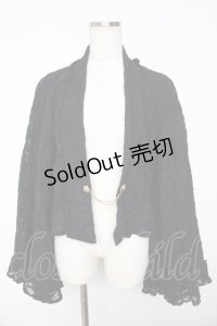 axes femme / 起毛レース姫袖風ボレロ  黒 Y-25-11-01-051-AX-TO-SZ-ZY