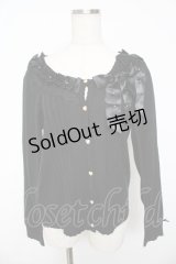 axes femme POETIQUE / フェミニンリボンカーディガン  黒 Y-25-11-01-052-AX-TO-AS-ZY