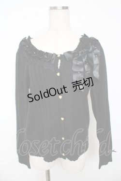 画像1: axes femme POETIQUE / フェミニンリボンカーディガン  黒 Y-25-11-01-052-AX-TO-AS-ZY