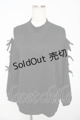 axes femme / 肩あきリボンデザインプルオーバー  黒 Y-25-11-01-053-AX-TO-SZ-ZY