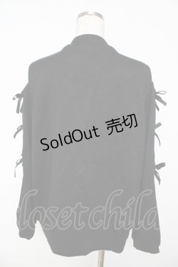 画像2: axes femme / 肩あきリボンデザインプルオーバー  黒 Y-25-11-01-053-AX-TO-SZ-ZY