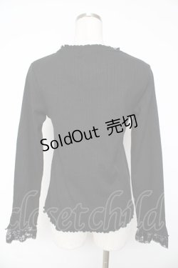 画像2: axes femme / キラキラお花ビジューリブプルオーバー M 黒 Y-25-11-01-056-AX-TO-SZ-ZY