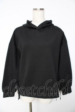 画像1: axes femme / サイドリボンパーカープルオーバー F 黒 Y-25-11-01-058-AX-TO-SZ-ZY