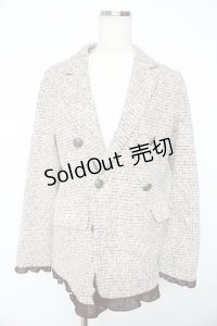 axes femme / ツイードダブルジャケット  ベージュ Y-25-11-01-059-AX-JA-SZ-ZI