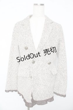 画像1: axes femme / ツイードダブルジャケット  ベージュ Y-25-11-01-059-AX-JA-SZ-ZI